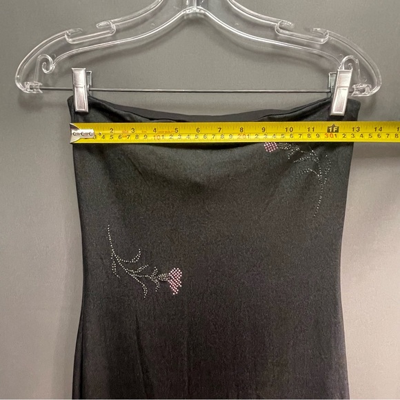 Vintage LE CHATEAU strapless slip dress with rhinestone flower design minimalist - Picture 6 of 16